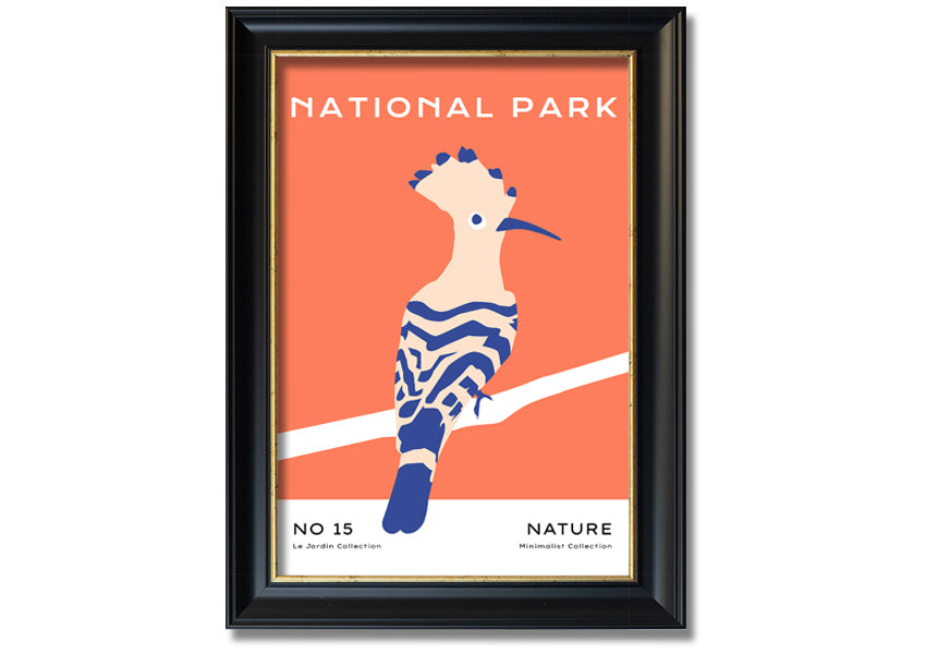 Framed print of a National Park Bird, showcasing vibrant colors and intricate details, available in various frame colors.