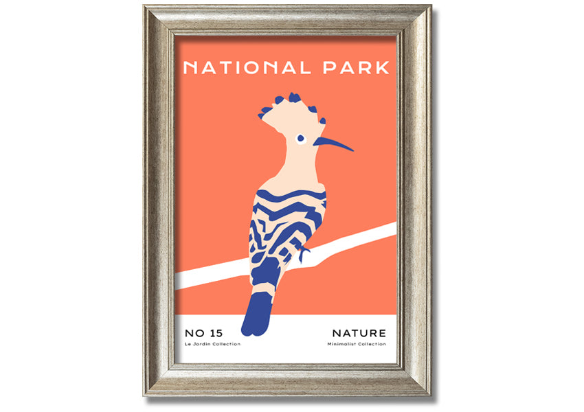 Framed print of a National Park Bird, showcasing vibrant colors and intricate details, available in various frame colors.
