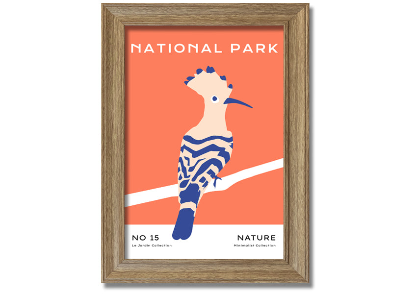Framed print of a National Park Bird, showcasing vibrant colors and intricate details, available in various frame colors.