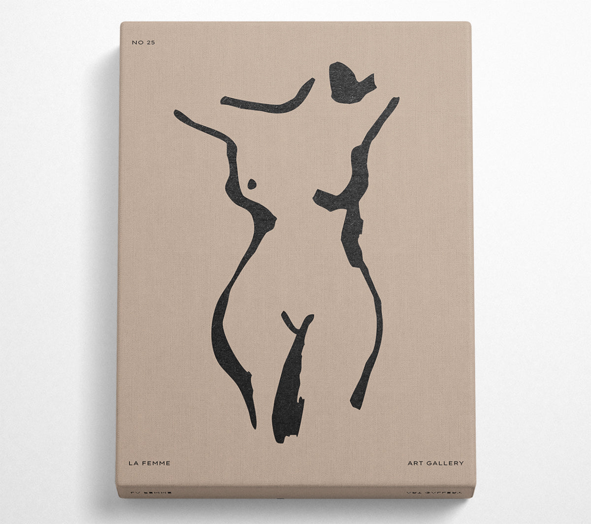 Natural Form Beige canvas print mounted on a 44mm box frame, showcasing elegant beige tones.