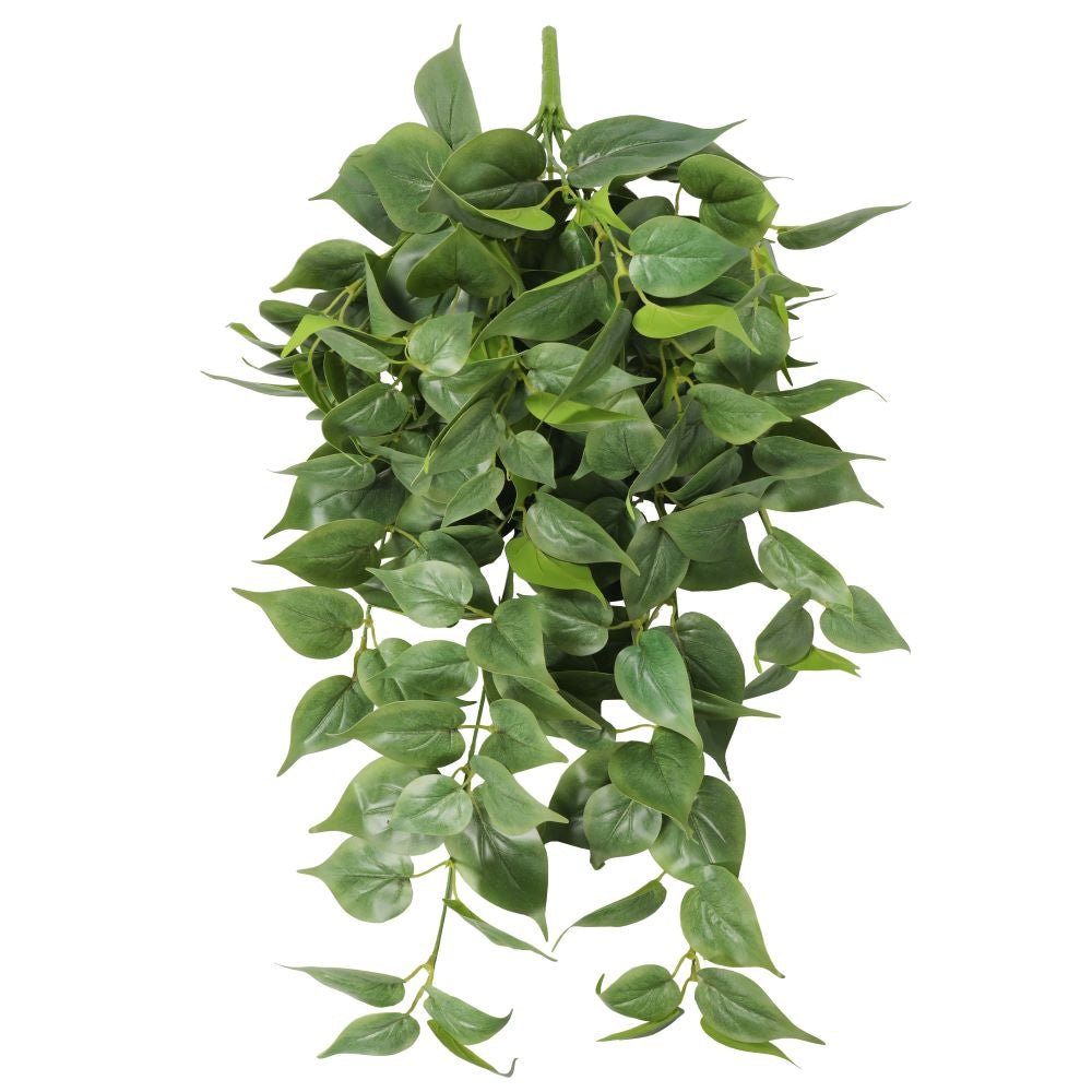 Nearly Natural Artificial Philodendron Hanging Bush, 75cm, showcasing vibrant green foliage and realistic design, perfect for indoor decoration.