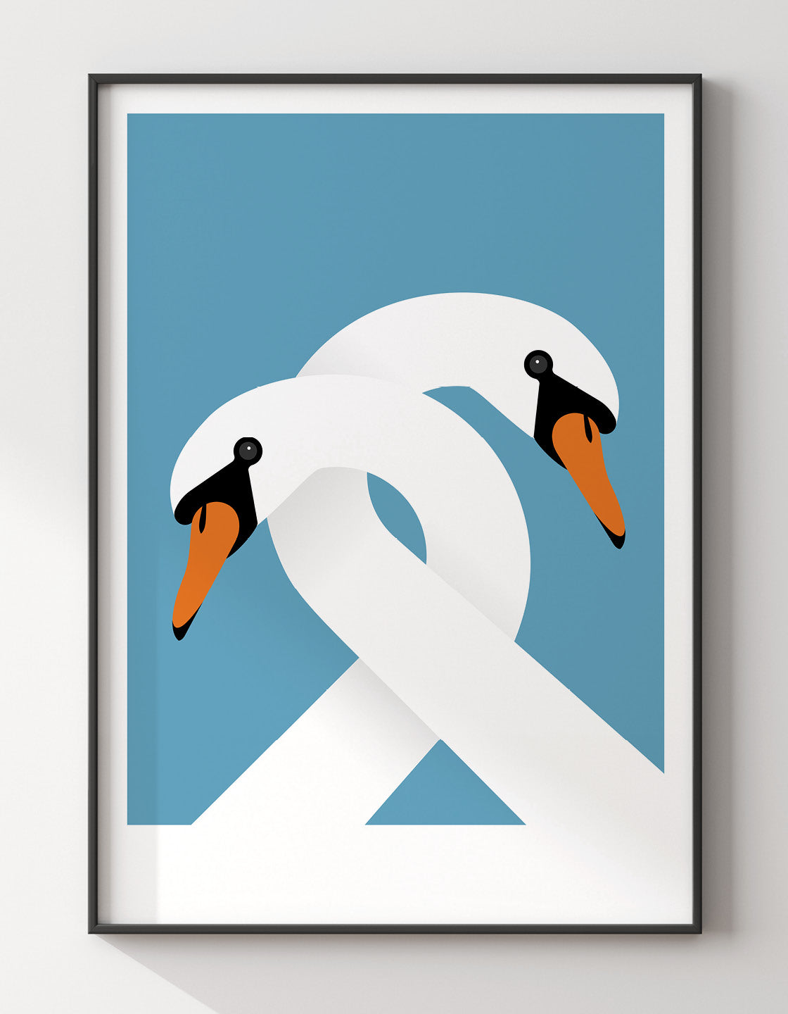 A pair of elegant necking swans symbolizing love and unity, beautifully crafted for home decor.