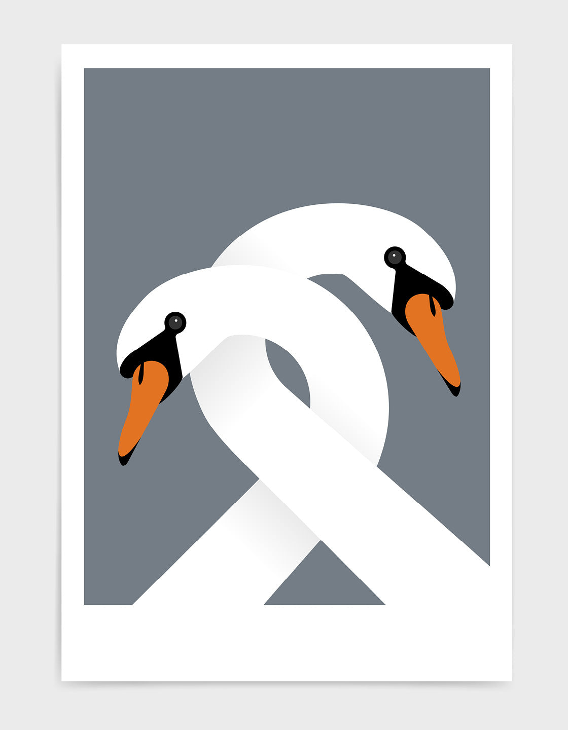 A pair of elegant necking swans symbolizing love and unity, beautifully crafted for home decor.