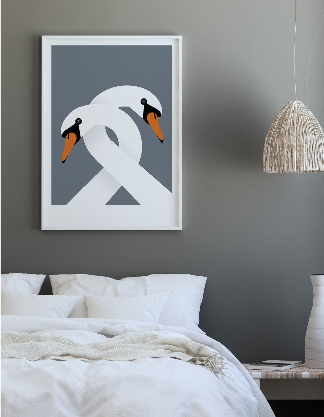 A pair of elegant necking swans symbolizing love and unity, beautifully crafted for home decor.