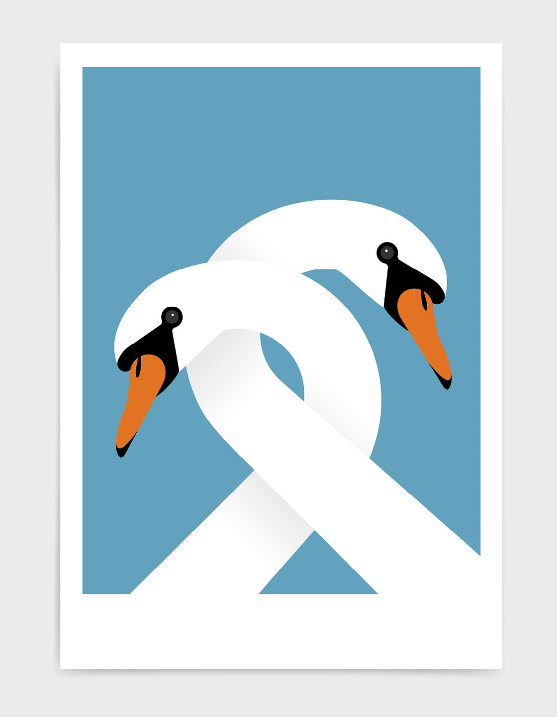 A pair of elegant necking swans symbolizing love and unity, beautifully crafted for home decor.