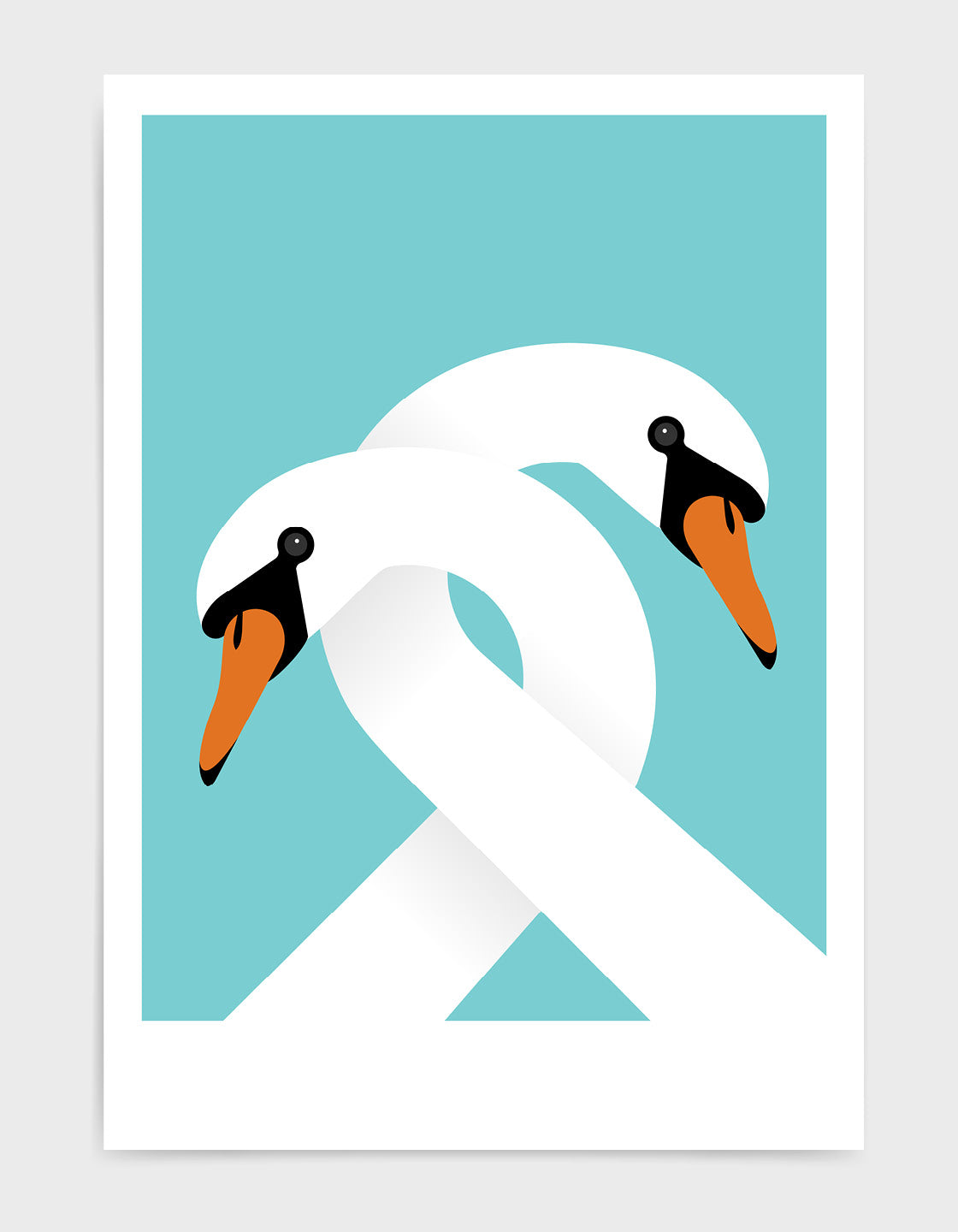 A pair of elegant necking swans symbolizing love and unity, beautifully crafted for home decor.