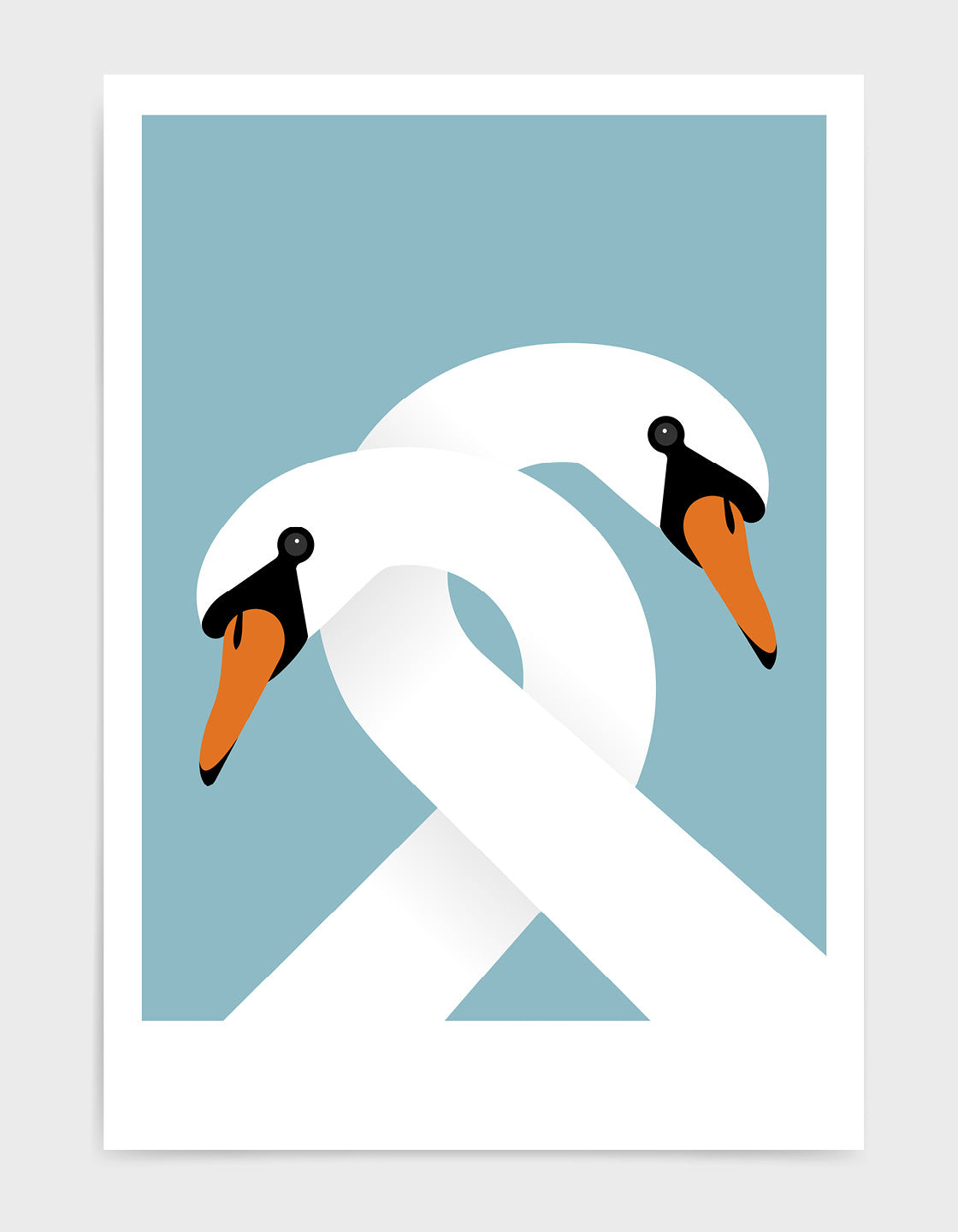 A pair of elegant necking swans symbolizing love and unity, beautifully crafted for home decor.