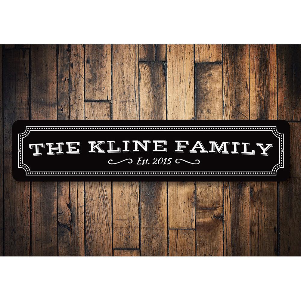 A beautifully crafted Newlywed Established Date Sign made of high-quality aluminum, featuring customizable text to celebrate love and commitment.