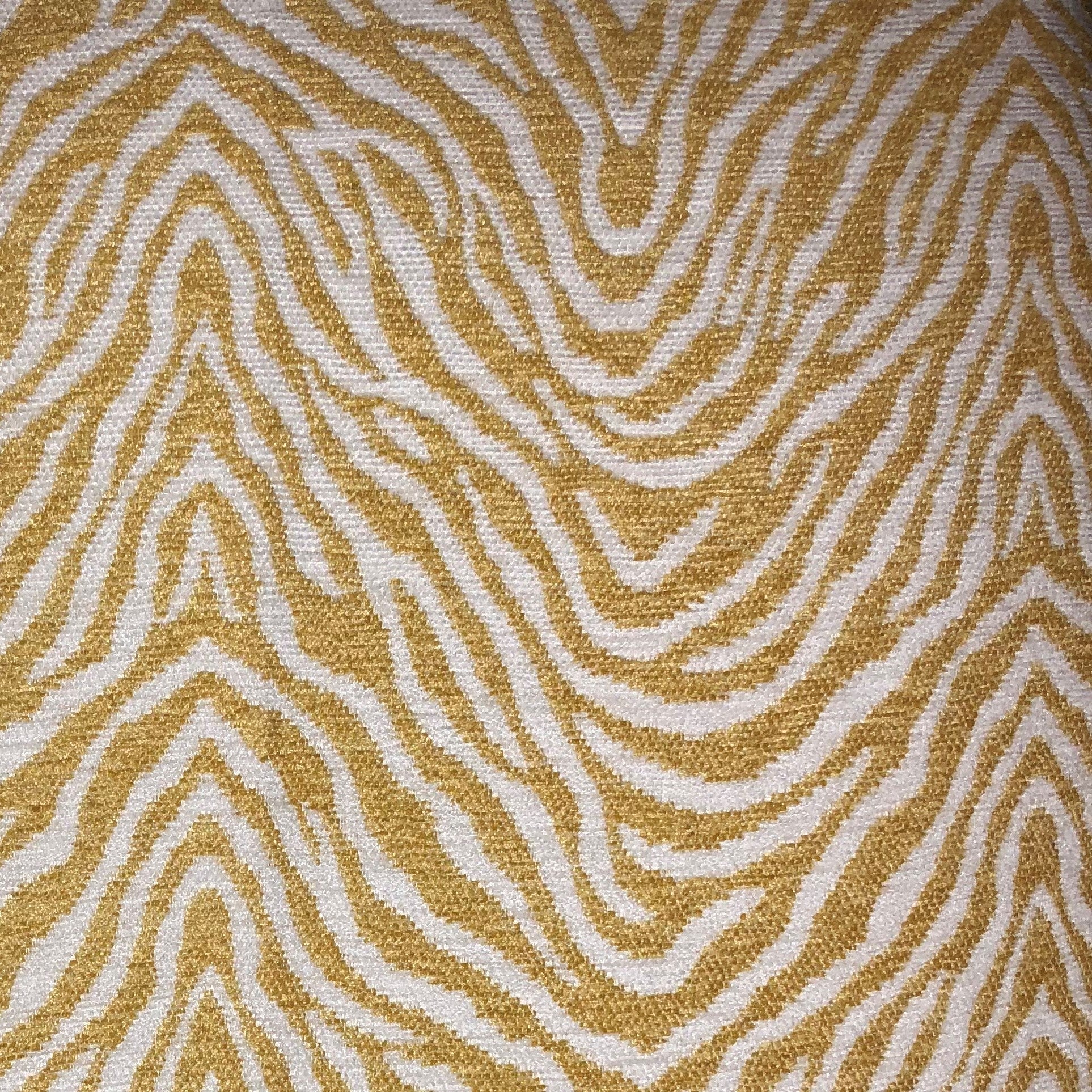 Oasis Waves Yellow and Beige Luxury Throw Pillow featuring an elegant animal pattern, handmade in the USA with a soft fabric blend.