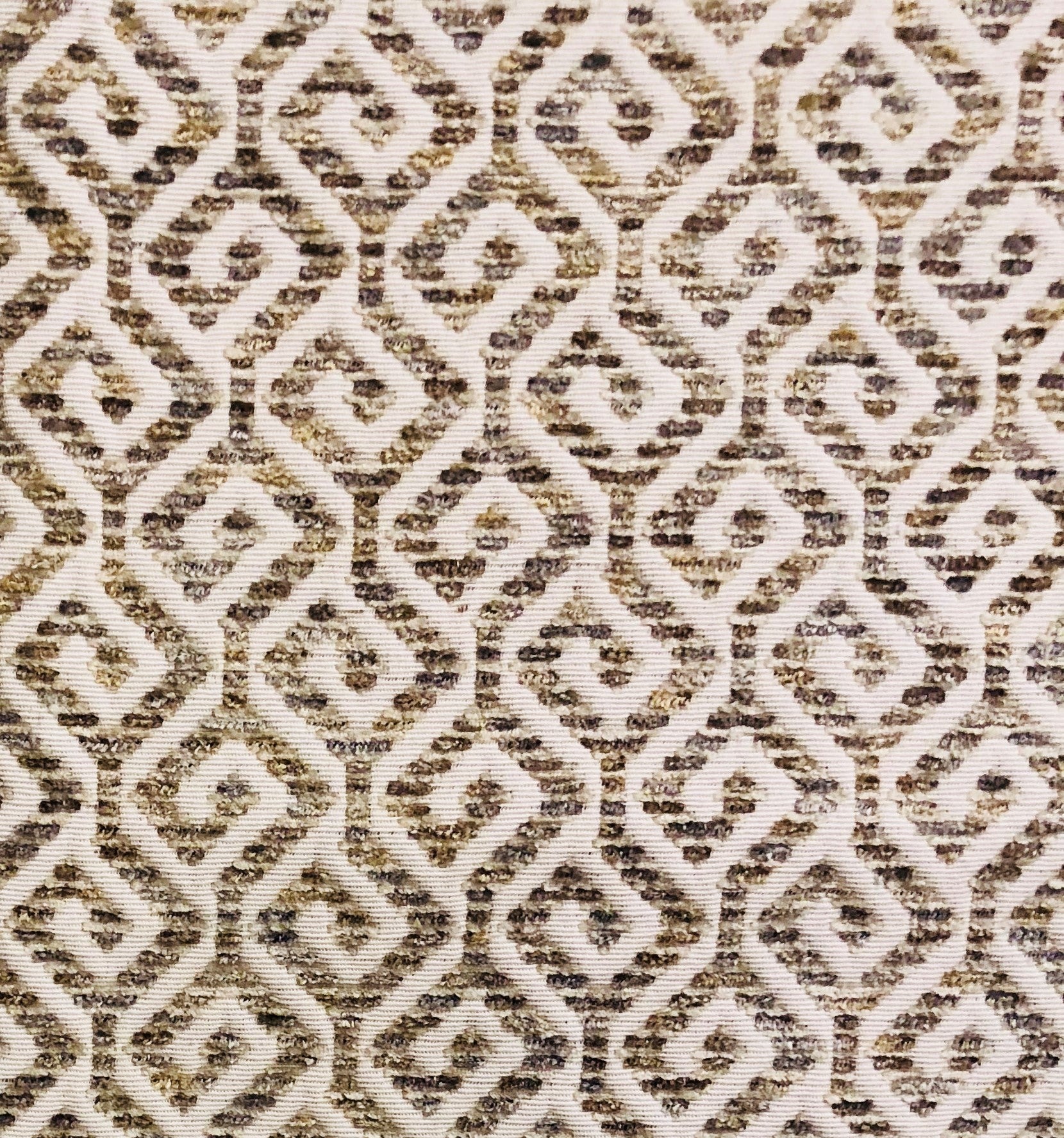 Omni Truffle Brown Shades Maze Luxury Throw Pillow featuring a maze pattern in rich brown and beige colors, handmade in the USA.