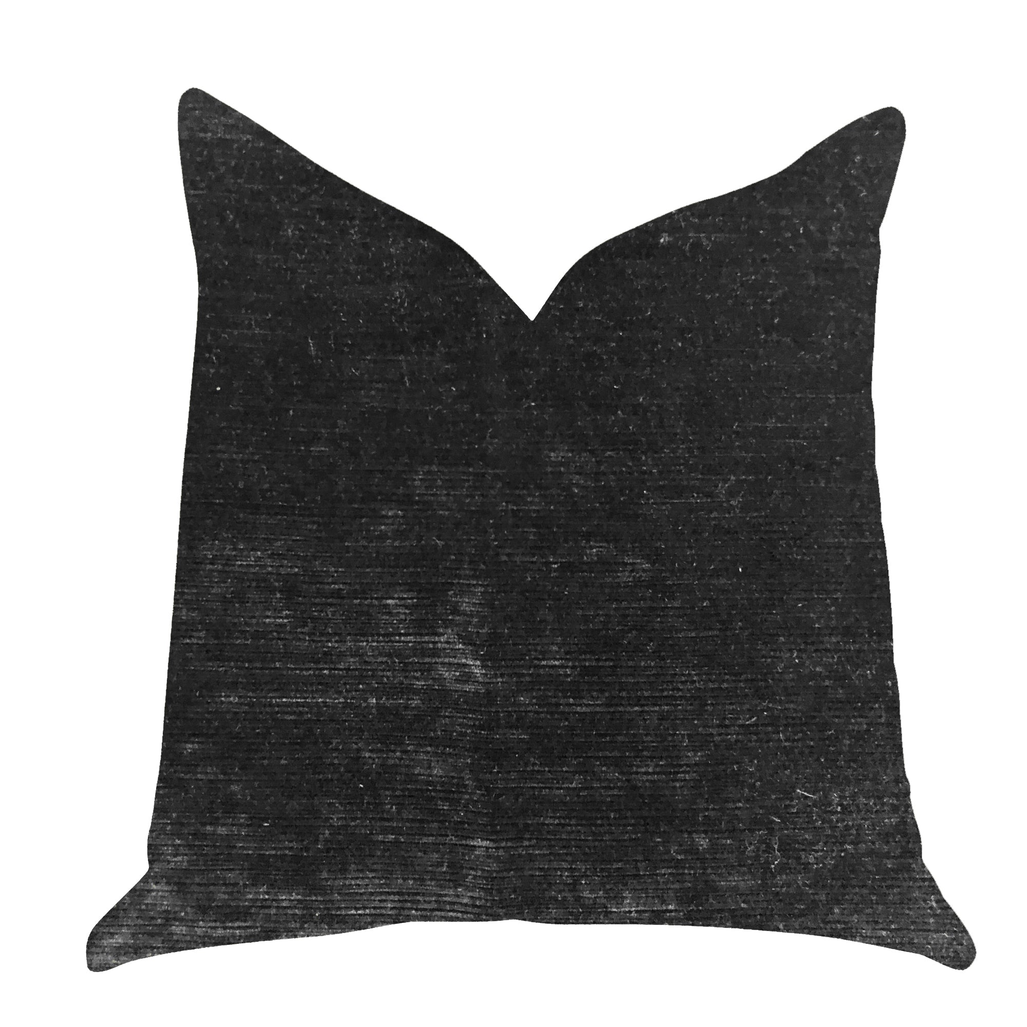 Onyx Caviar Velvet Throw Pillow in Black, showcasing luxurious fabric and elegant design with invisible zipper.