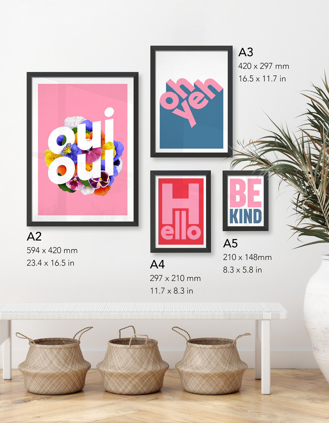 Stylish Oui Oui Plus typographic print designed for modern interiors, showcasing elegant typography.