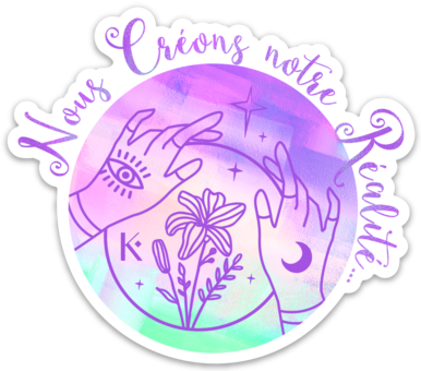 Pack de 9 stickers à hautes vibrations avec designs spirituels et énergétiques, parfaits pour personnaliser divers objets.