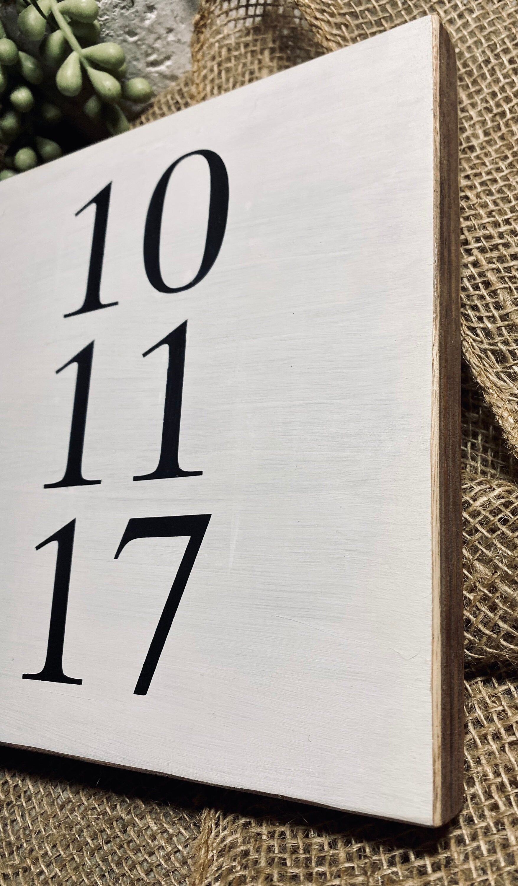 A beautifully crafted Personalized Important Date Wooden Sign made of solid pine, featuring customizable dates in black and white color options.
