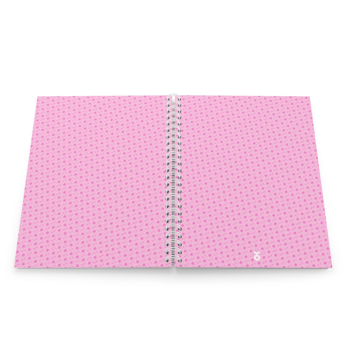 A stylish pink spiral notebook with customizable covers and wide-ruled pages, perfect for journaling and note-taking.