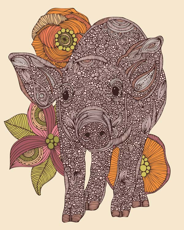 Pinky artwork printed on 8x10 photographic paper, showcasing vibrant colors and intricate designs, ready for framing.