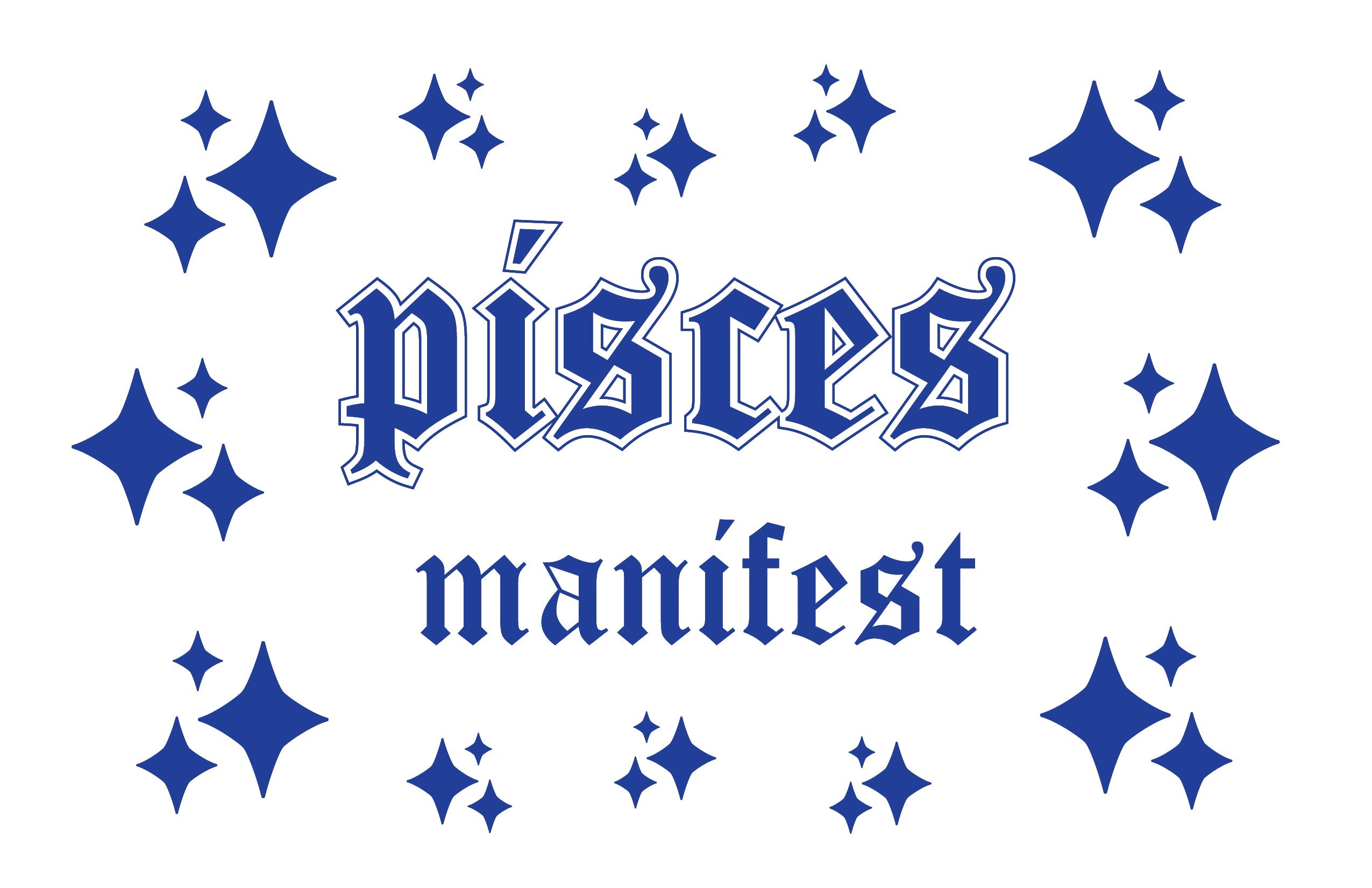 A collection of 14 Pisces Horoscope mirror stickers on an 11x17 vinyl sheet, featuring whimsical designs and vibrant colors.