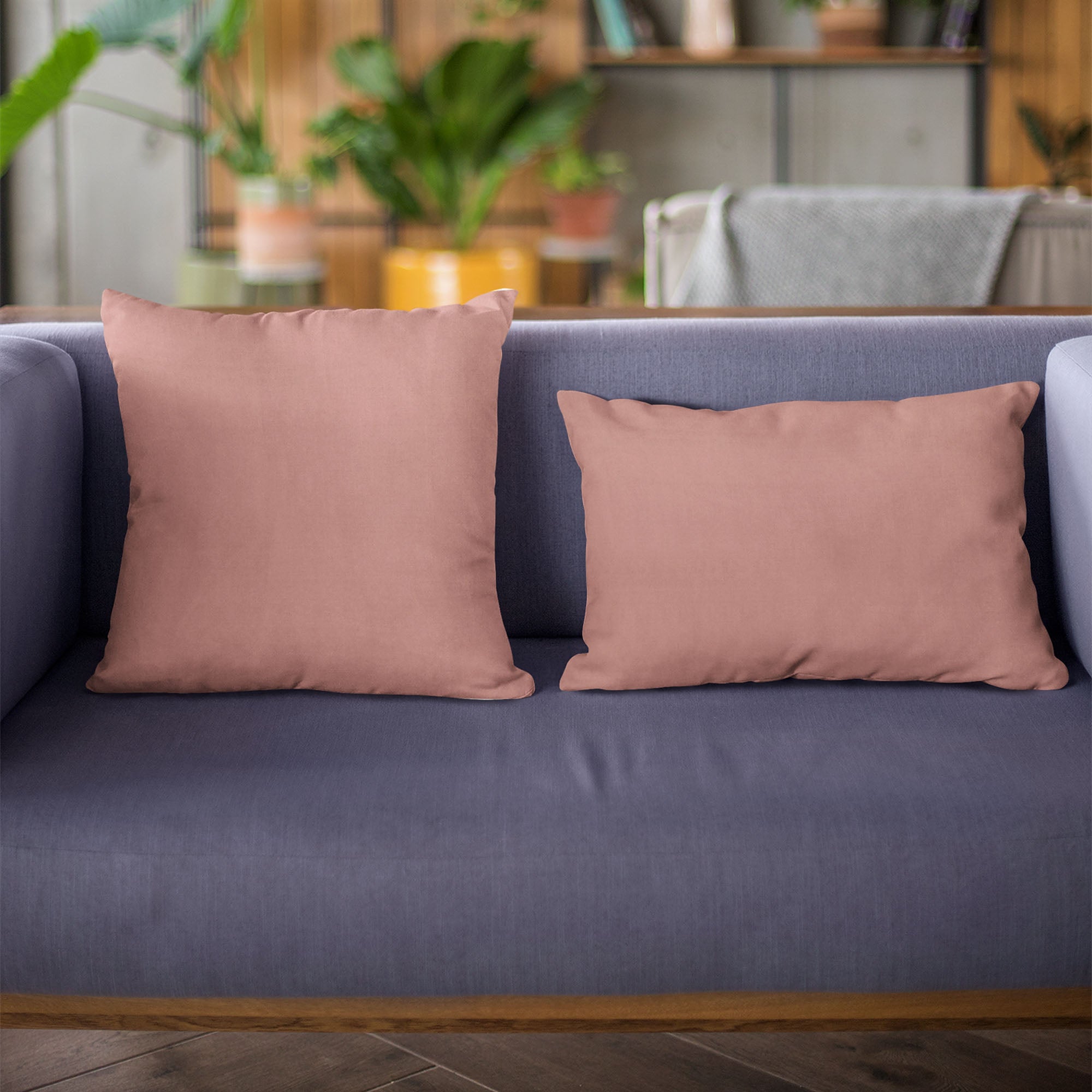 Plutus Baby Pink Solid Shiny Velvet Luxury Throw Pillow showcasing its soft texture and elegant color, perfect for home decor.