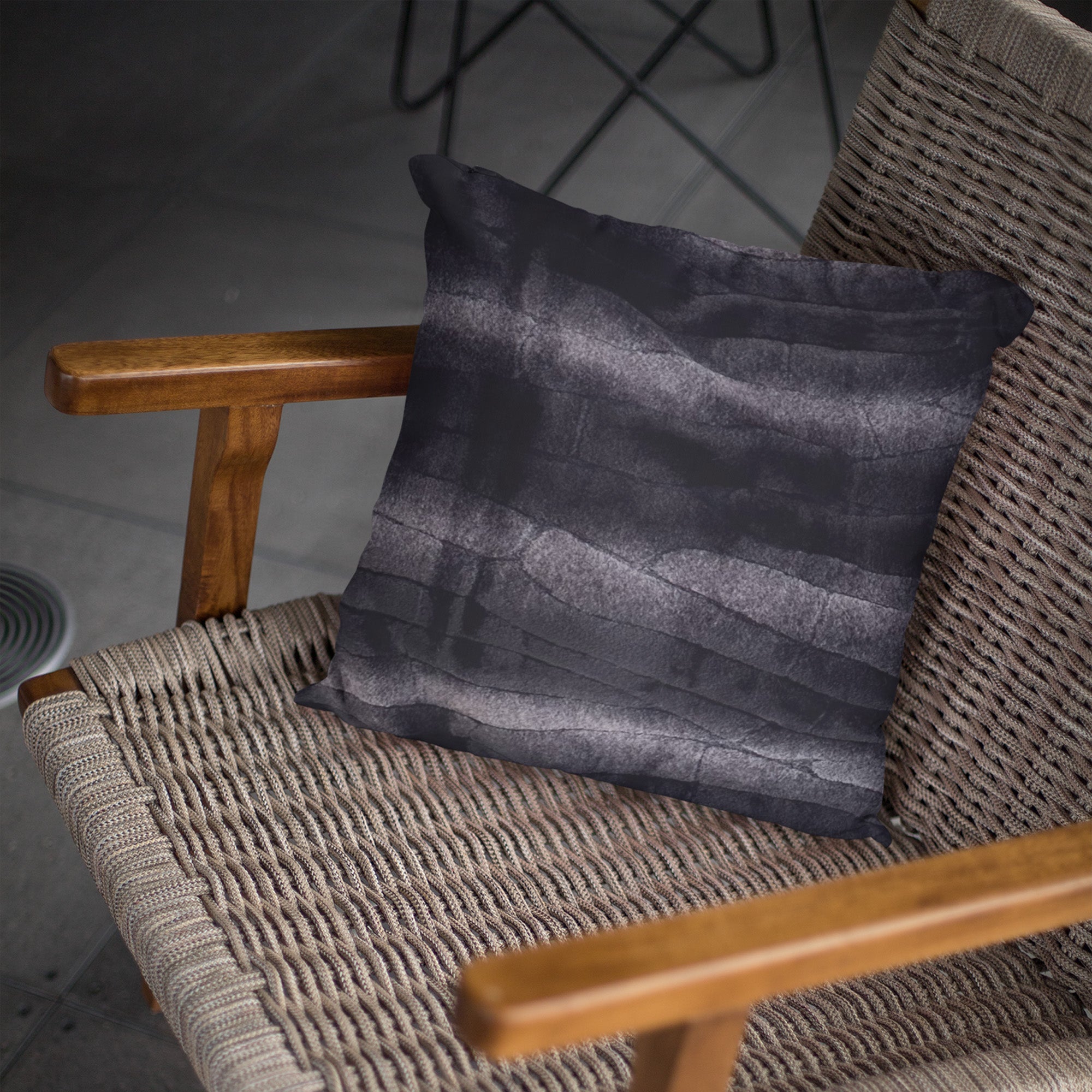 Plutus Black Graphite Faux Fur Luxury Throw Pillow showcasing its plush texture and elegant design.