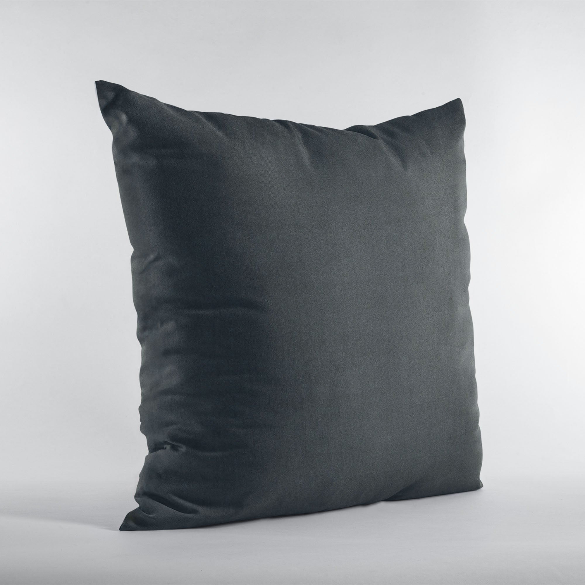 Plutus Black Solid Shiny Velvet Luxury Throw Pillow showcasing its luxurious shiny velvet texture and elegant design.