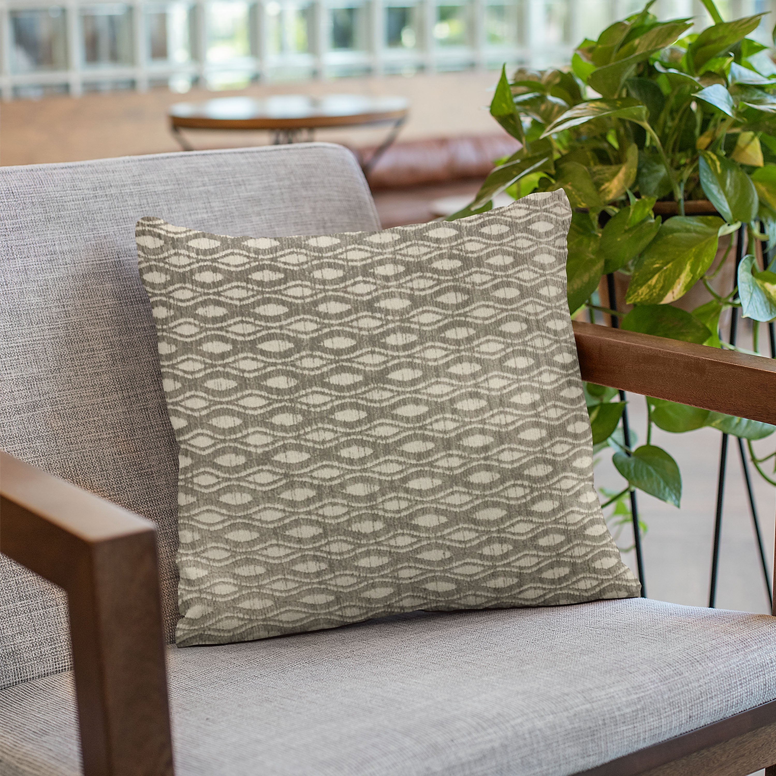 Plutus Brown Bites Dot Luxury Throw Pillow featuring a trendy dot pattern in rich brown color, handmade in the USA with high-quality fabric.