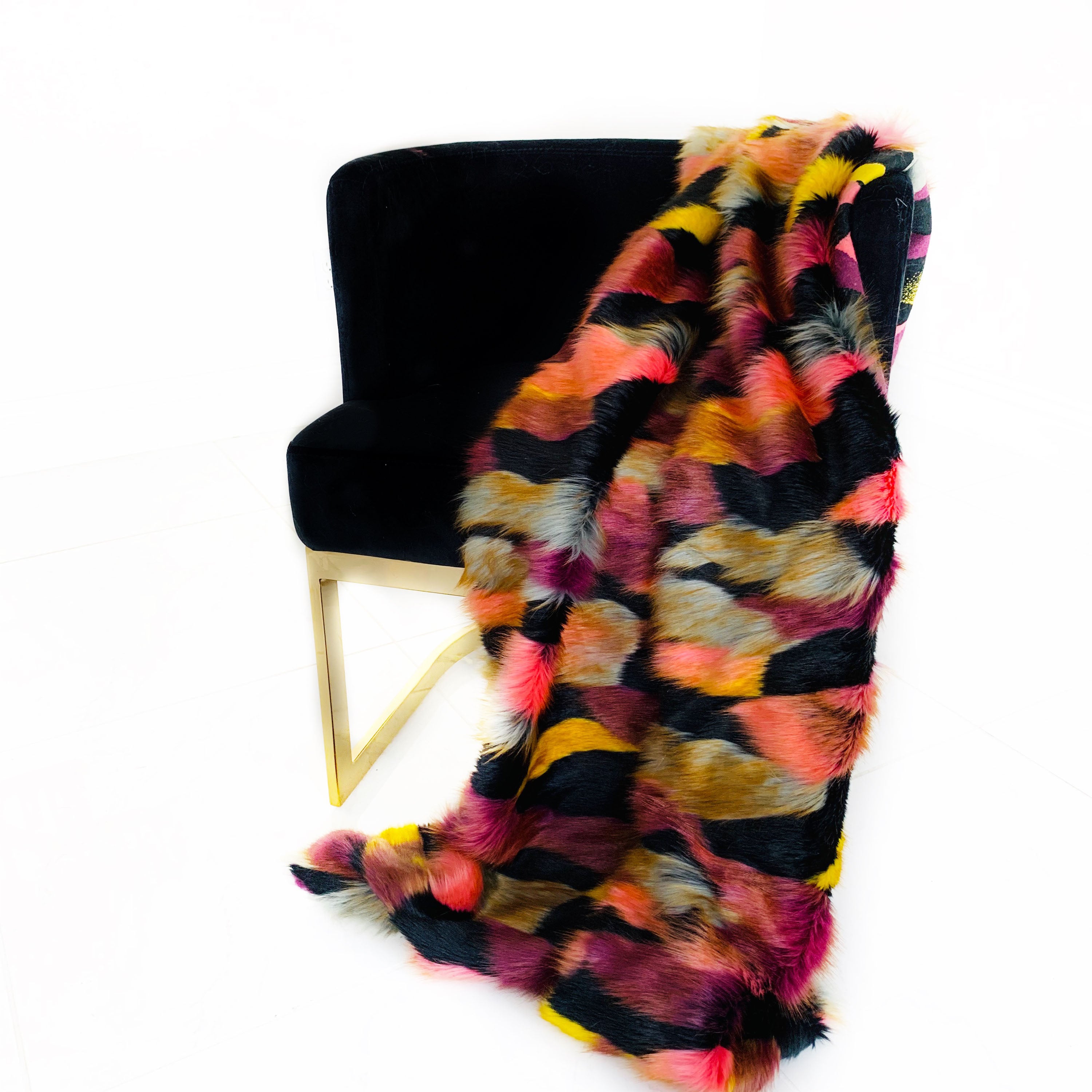 Plutus Burgundy, Black Exotic Parrot Faux Fur Luxury Throw Blanket showcasing vibrant colors and plush texture, perfect for stylish home decor.