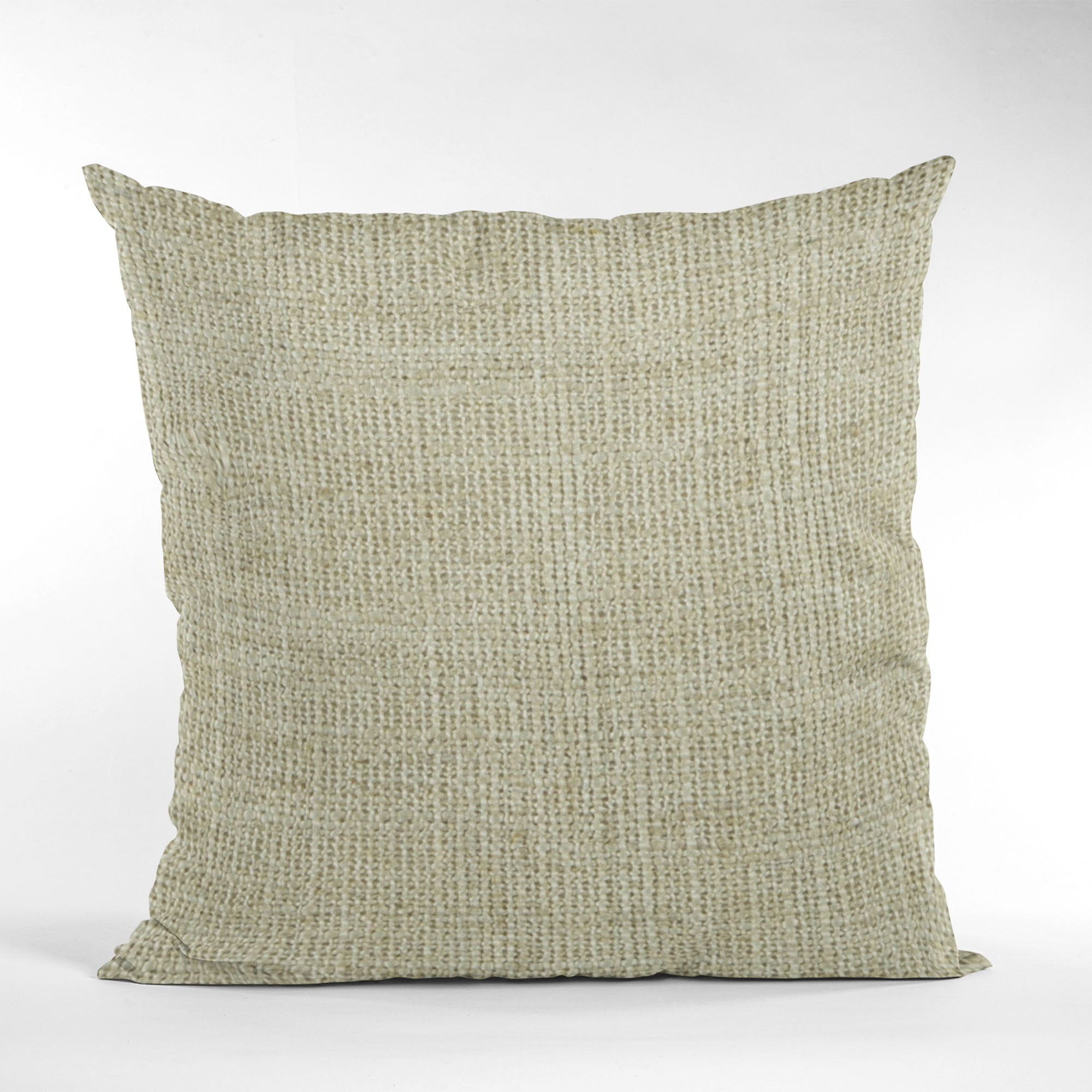 Plutus Flax Wall Textured Solid Luxury Throw Pillow featuring an open weave design in a soft flax color, showcasing its luxurious texture and quality craftsmanship.
