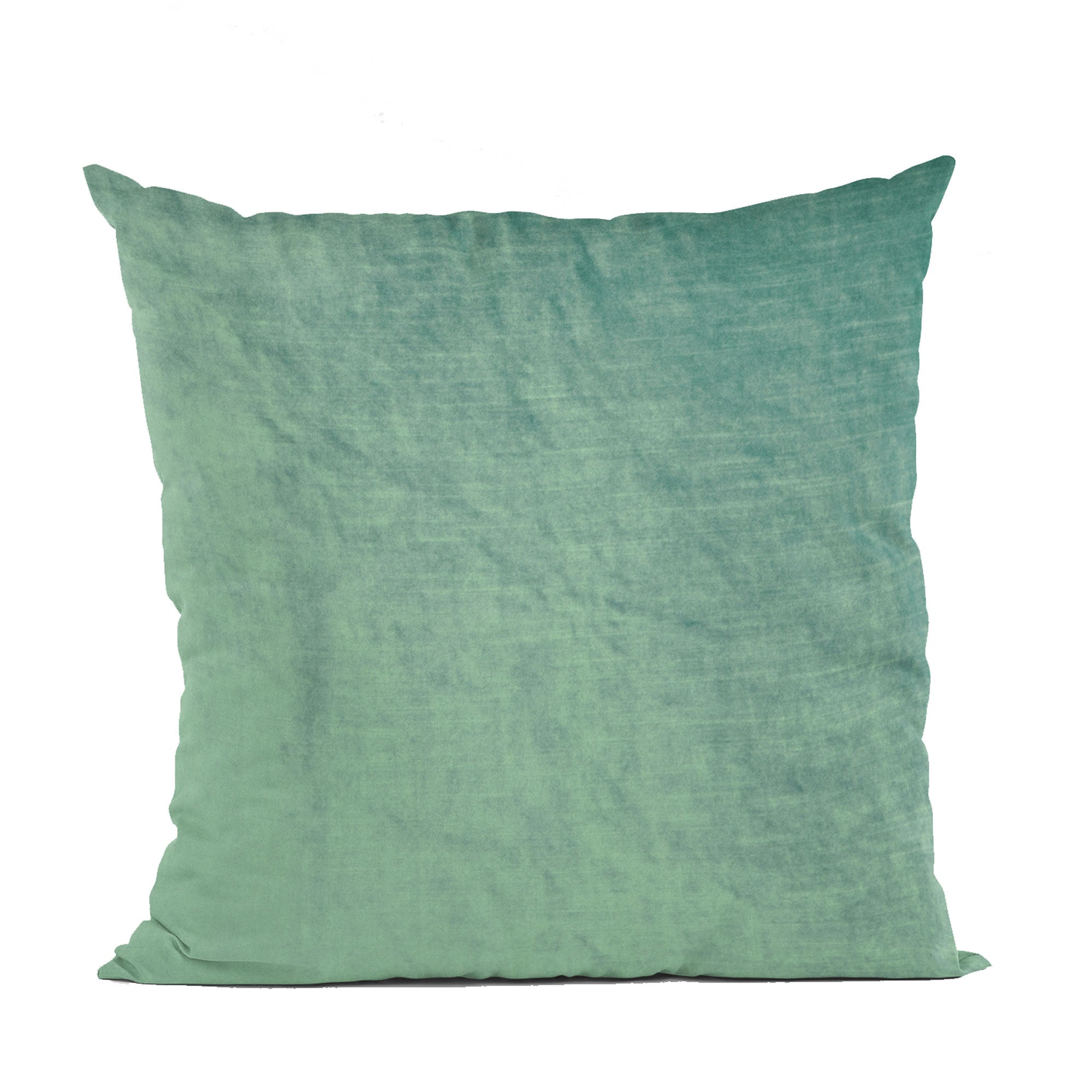 Plutus Glacier Lux Velvet Shiny Velvet Luxury Throw Pillow in glacier color, showcasing its shiny texture and elegant design.