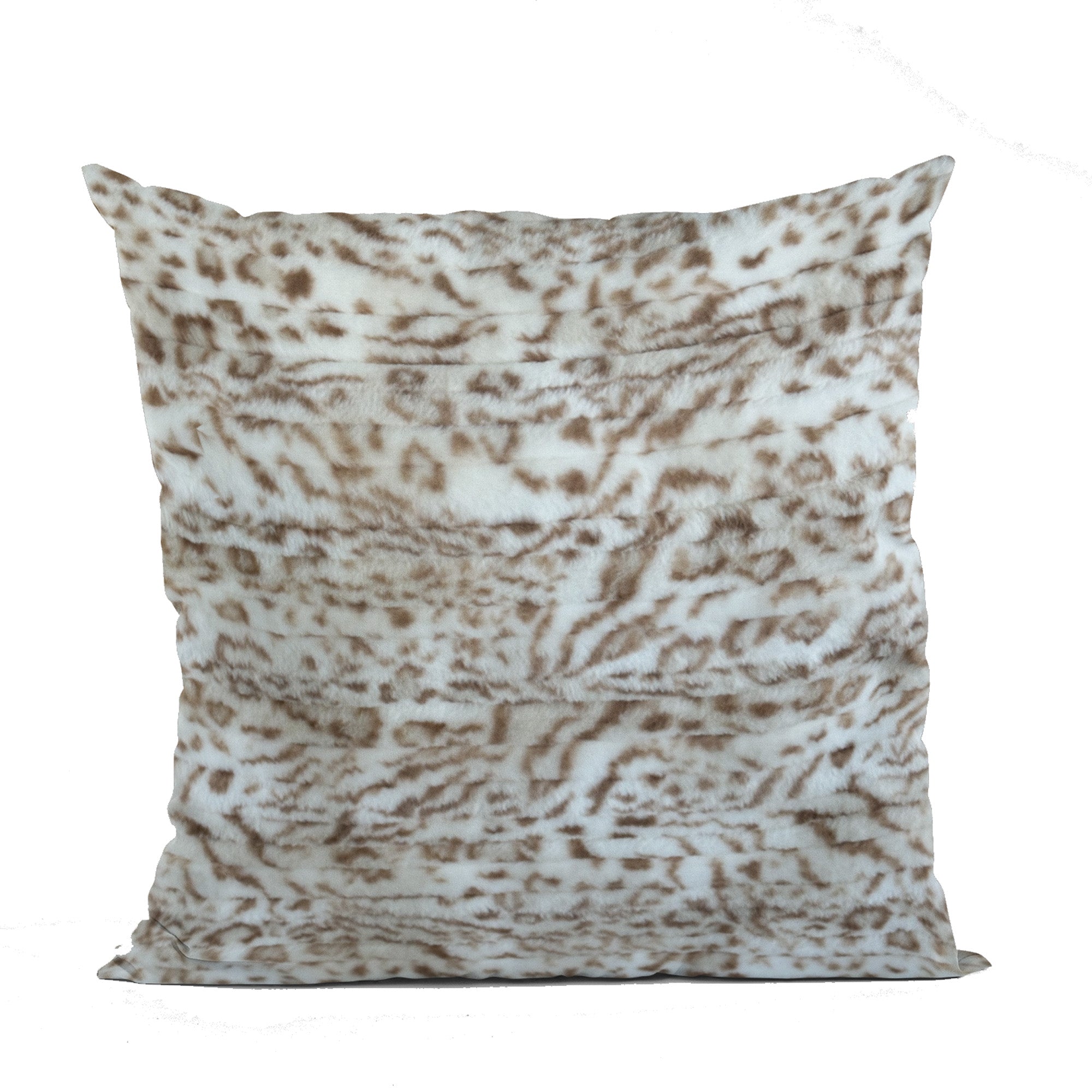 Plutus Light Brown Luxe Lash Faux Fur Luxury Throw Pillow showcasing its soft texture and elegant design, perfect for home decor.