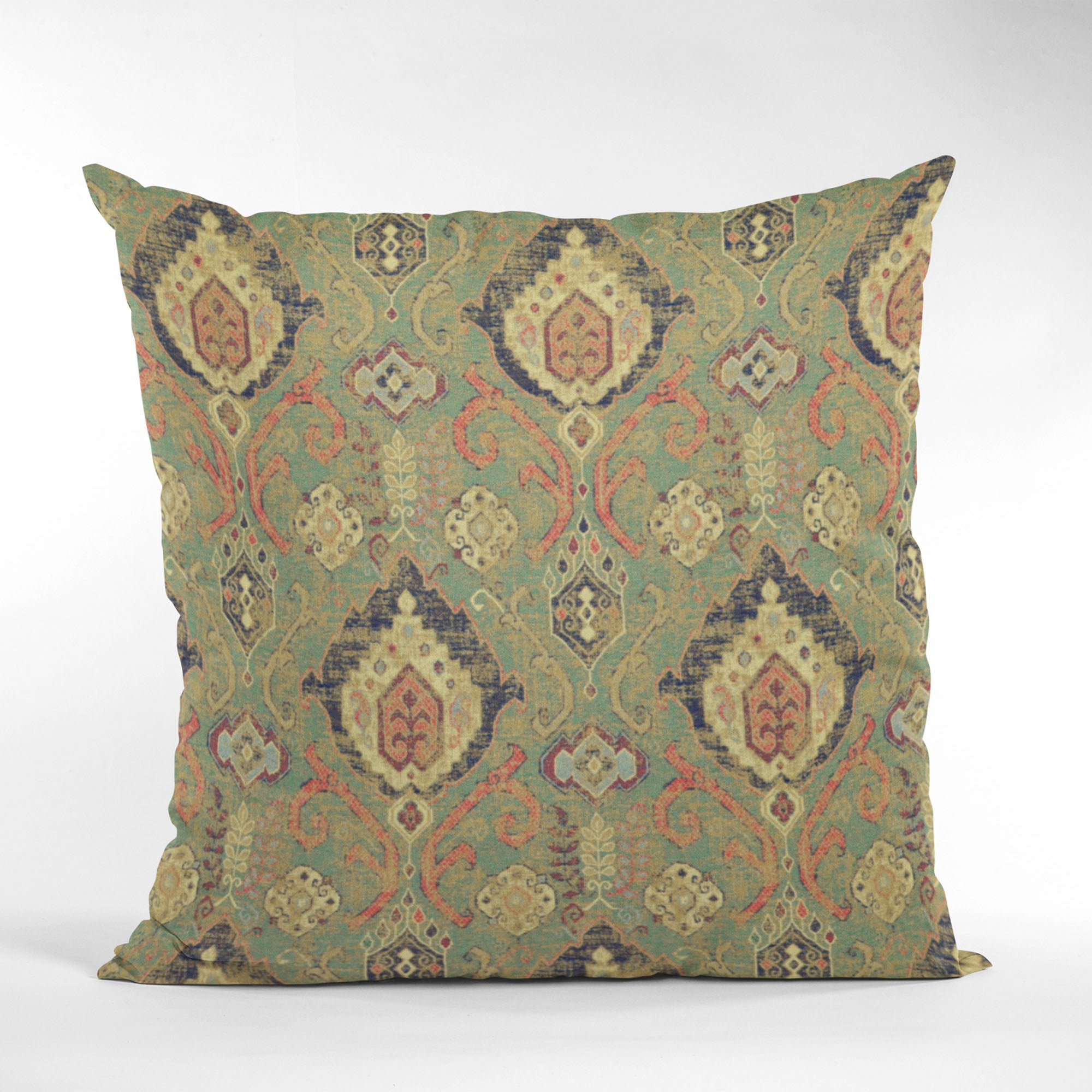Plutus Nile Romero Woven Luxury Throw Pillow featuring a trendy woven pattern in Nile color, handmade in the USA with a double-sided design.