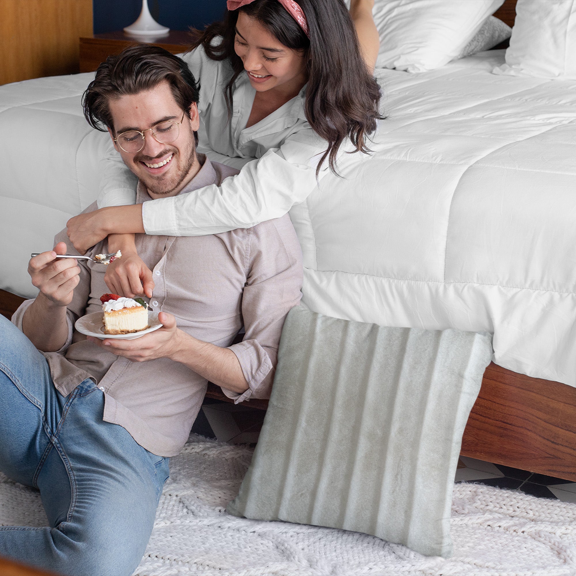 Plutus Off White Soft Snow Faux Fur Luxury Throw Pillow showcasing its plush texture and elegant design, perfect for home decor.