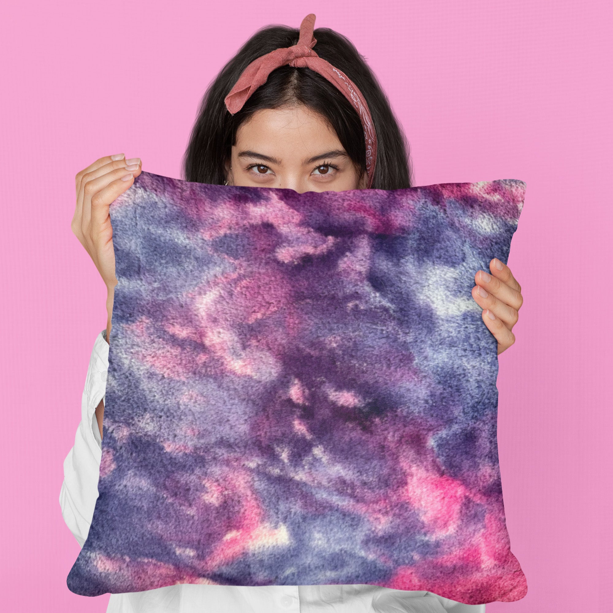 Plutus Purple Pink Fureal Animal Faux Fur Luxury Throw Pillow showcasing its vibrant color and luxurious faux fur texture, perfect for home decor.