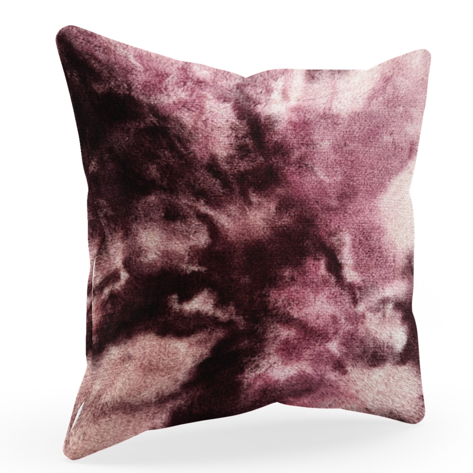 Plutus Rose Fureal Animal Faux Fur Luxury Throw Pillow showcasing soft rose faux fur with an invisible zipper and double-sided design.