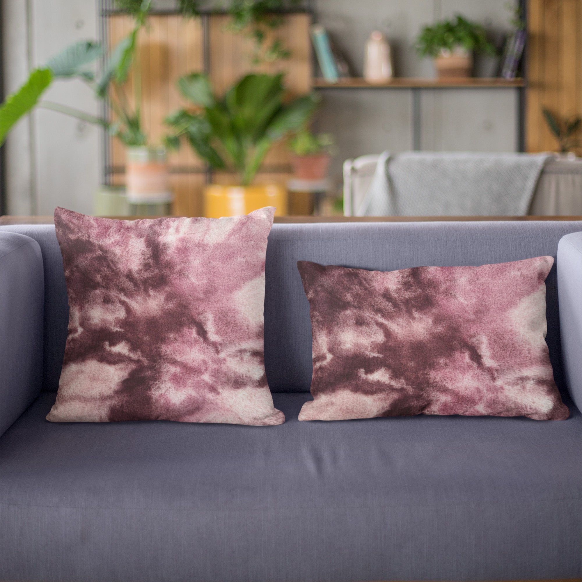 Plutus Rose Fureal Animal Faux Fur Luxury Throw Pillow showcasing soft rose faux fur with an invisible zipper and double-sided design.