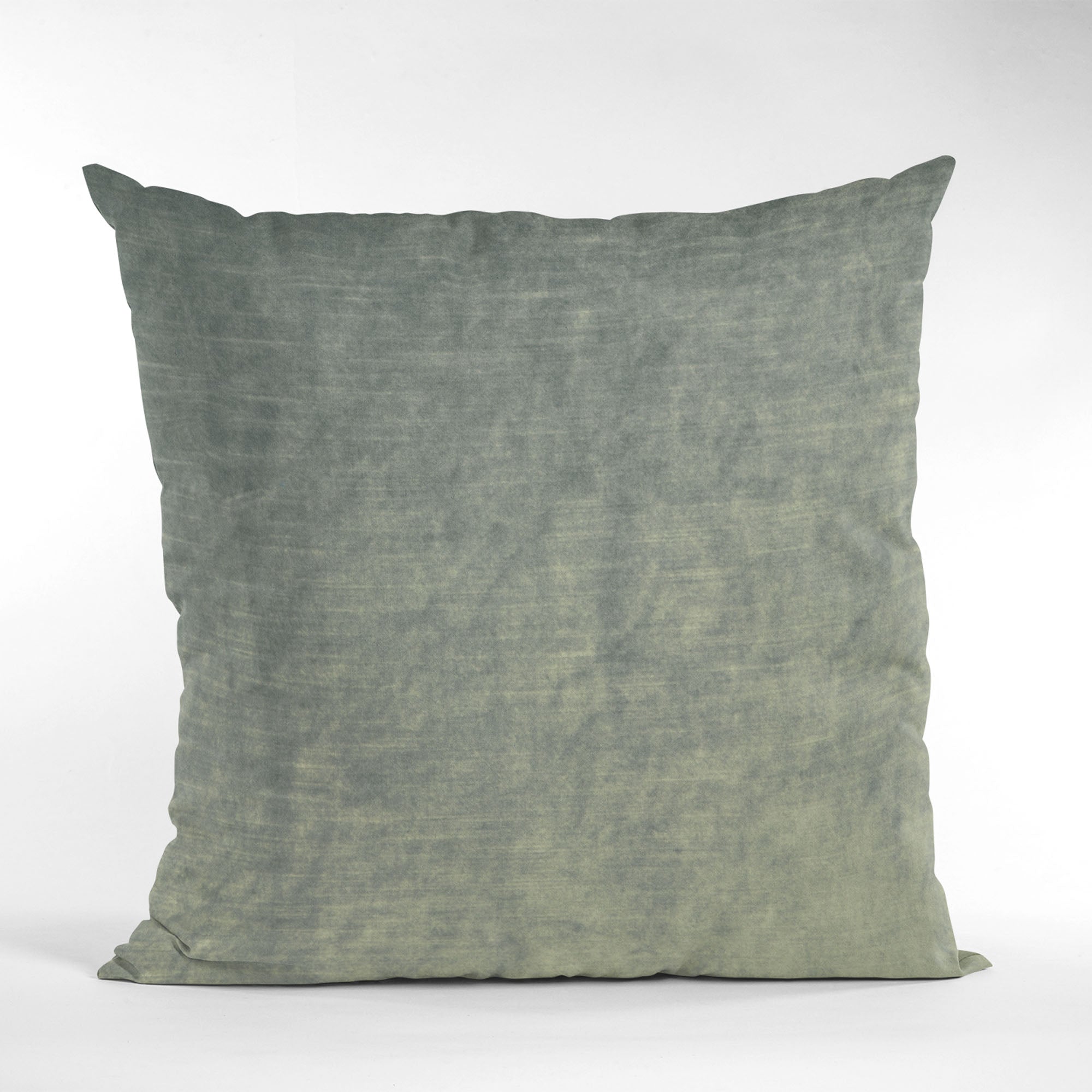 Plutus Sterling Lux Velvet Luxury Throw Pillow in shiny velvet fabric, showcasing its elegant sterling color and invisible zipper closure.
