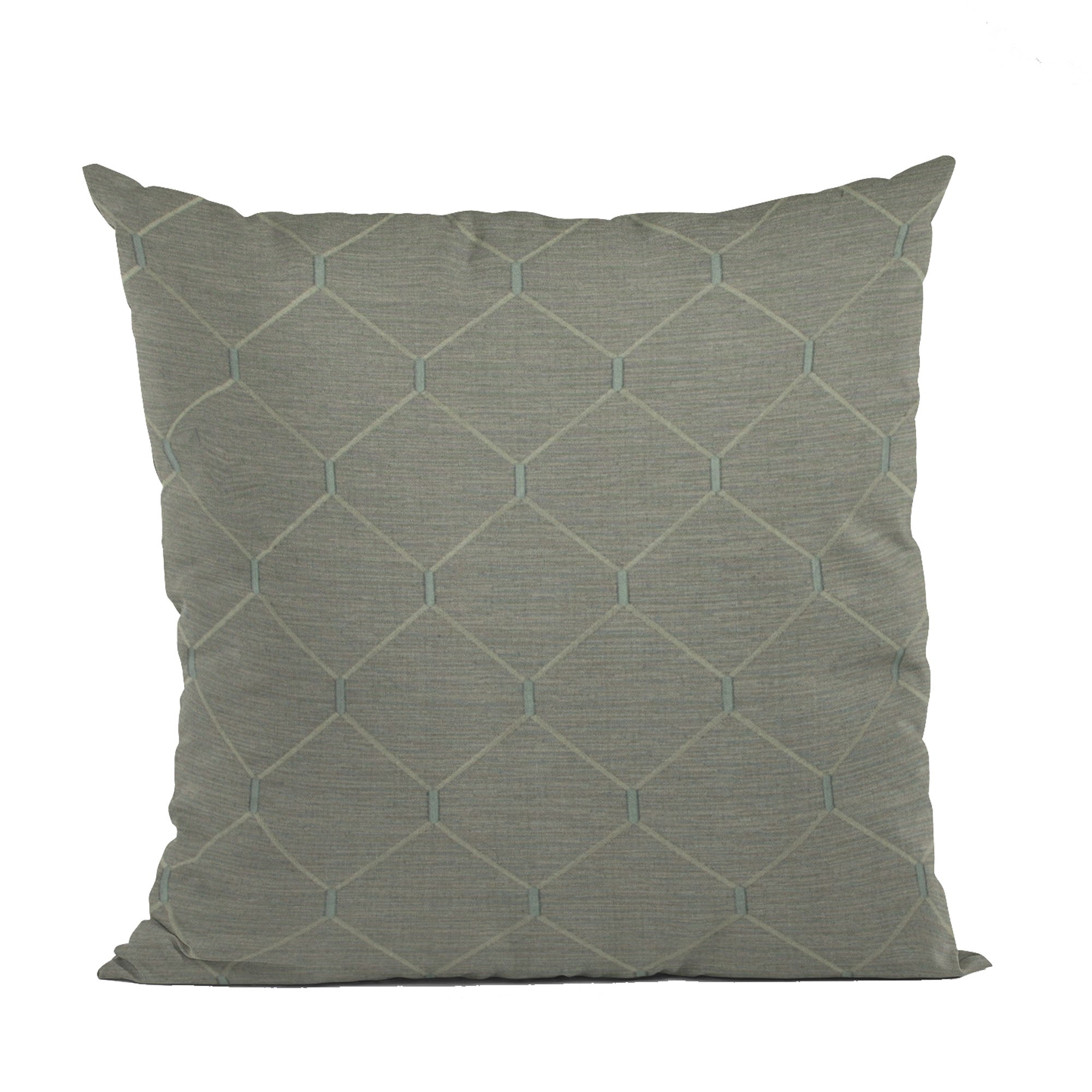 Plutus Urban Grey Kona Embroidery luxury throw pillow showcasing intricate embroidery and a modern design, perfect for home decor.