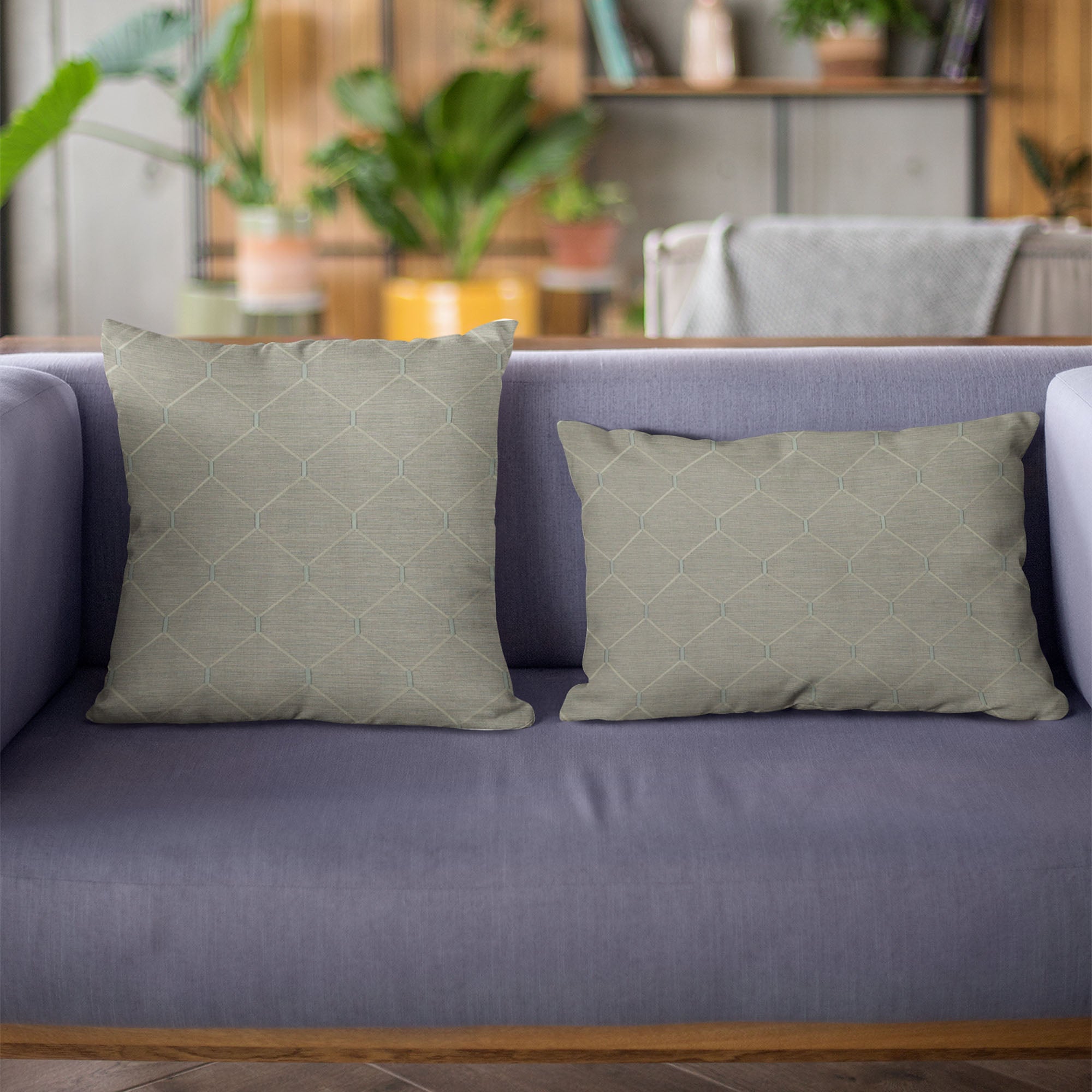 Plutus Urban Grey Kona Embroidery luxury throw pillow showcasing intricate embroidery and a modern design, perfect for home decor.