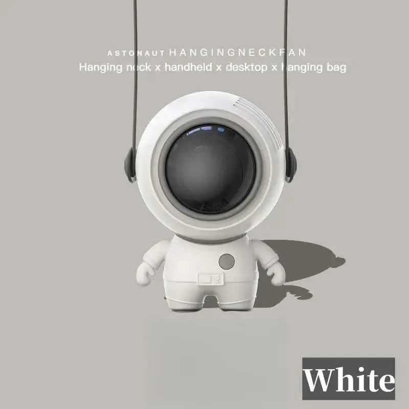 Portable Astronaut Neck Fan in black, designed for hands-free cooling with USB charging capability.
