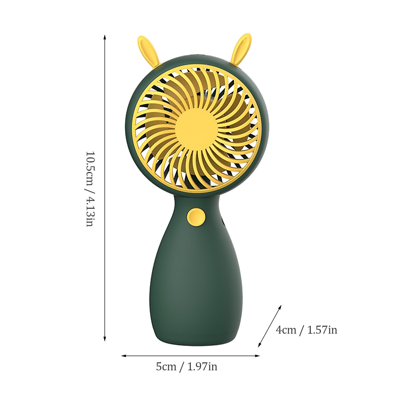 Portable Mini Fan in cartoon design, USB rechargeable, perfect for outdoor use.