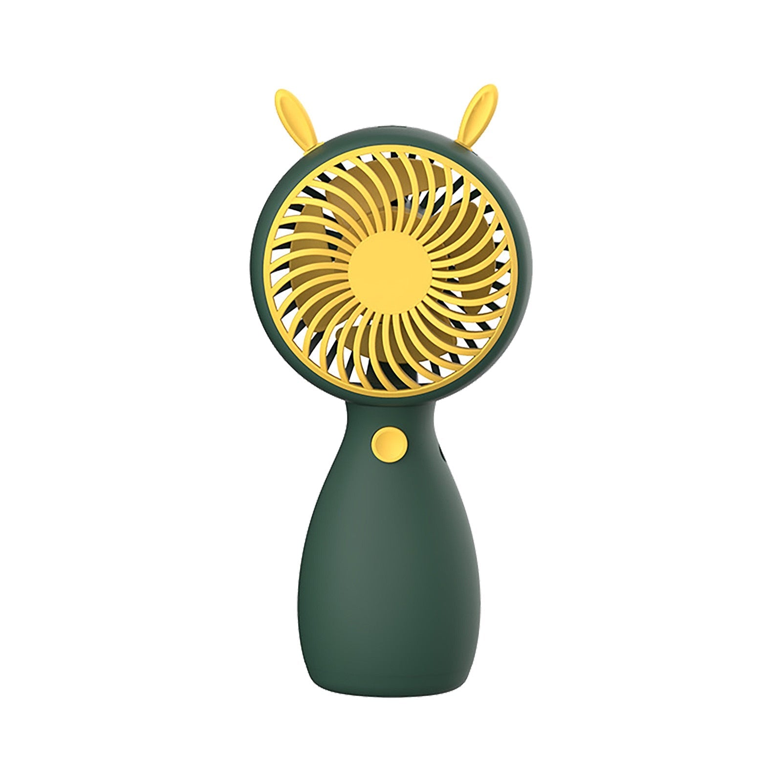 Portable Mini Fan in cartoon design, USB rechargeable, perfect for outdoor use.