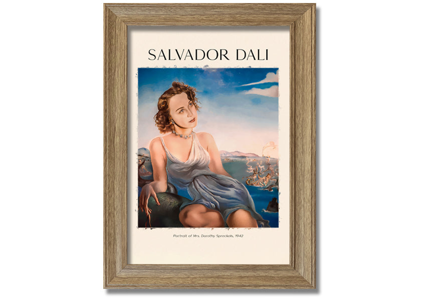 Portrait of Mrs. Dorothy Spreckels by Salvador Dali, 1942, printed on coated polyester canvas, elegantly framed and ready to hang.