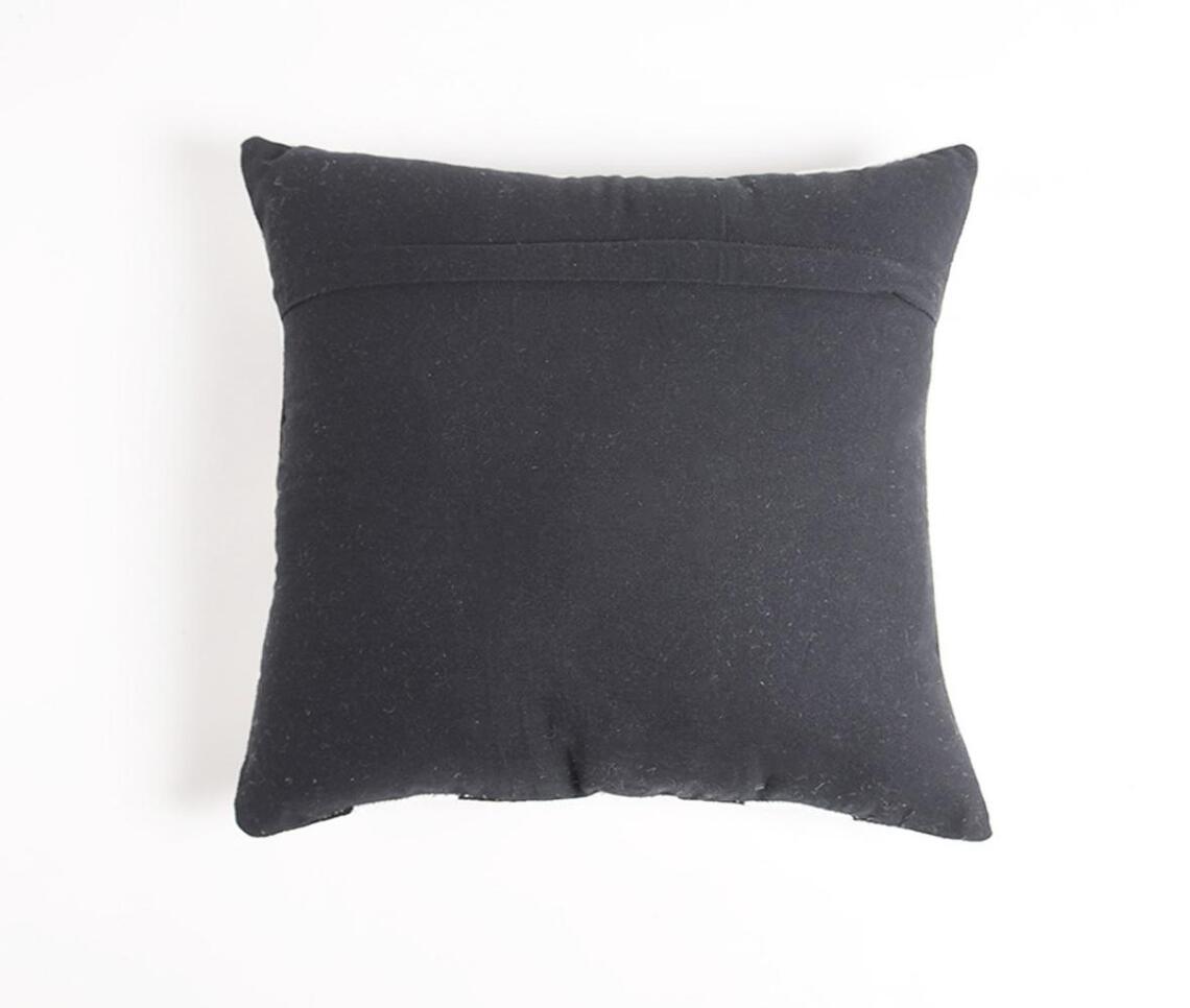 Positive Negative Monochrome Cushion Cover showcasing intricate handwoven textures in multicolor design, perfect for modern decor.