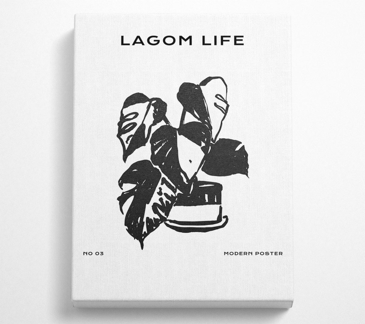 A vibrant Pot Of Cheese Plants artwork printed on coated polyester canvas, mounted on a 44mm box frame, ready to hang on a wall.