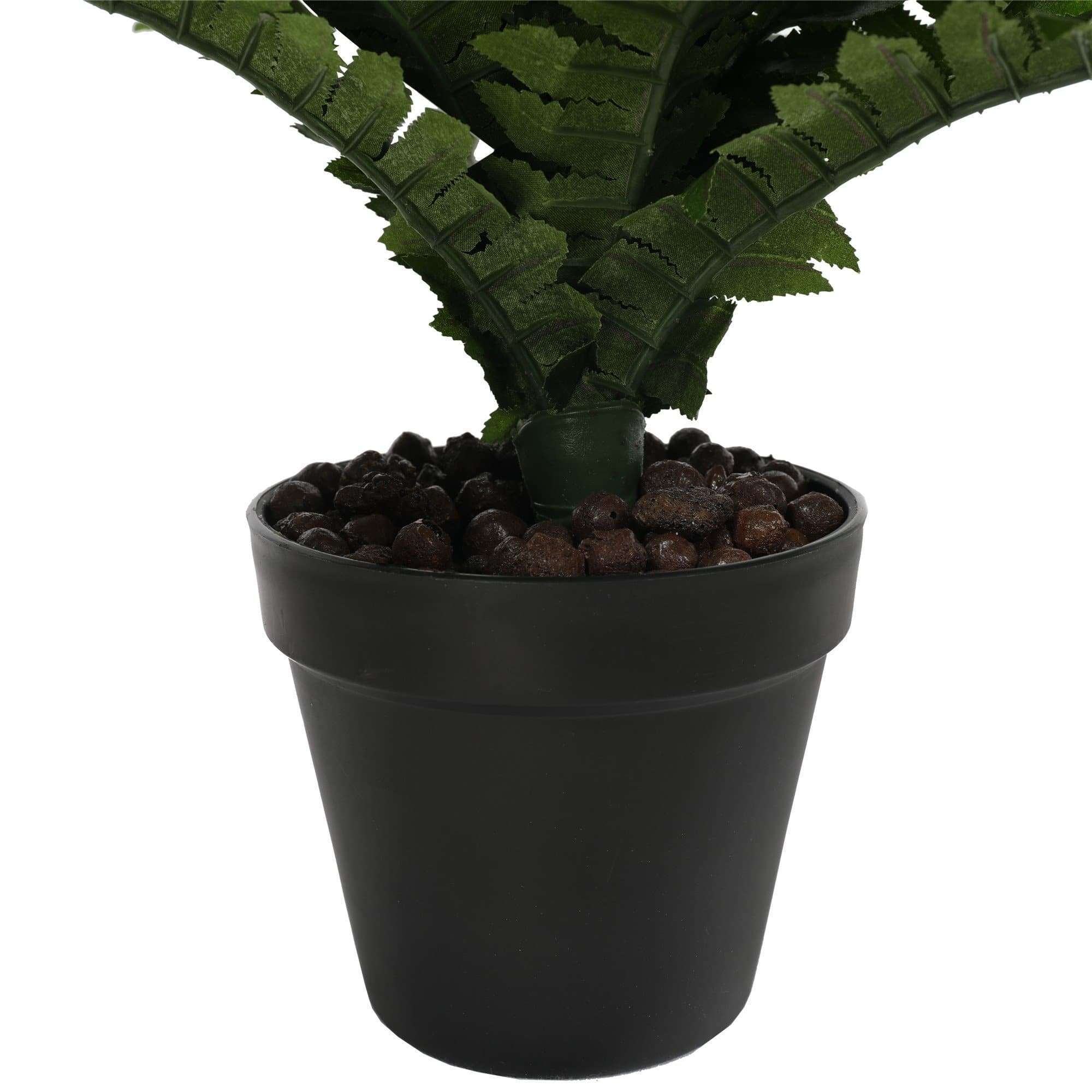 A lush, green artificial Boston fern in a decorative pot, showcasing realistic foliage and vibrant leaves, perfect for home decor.