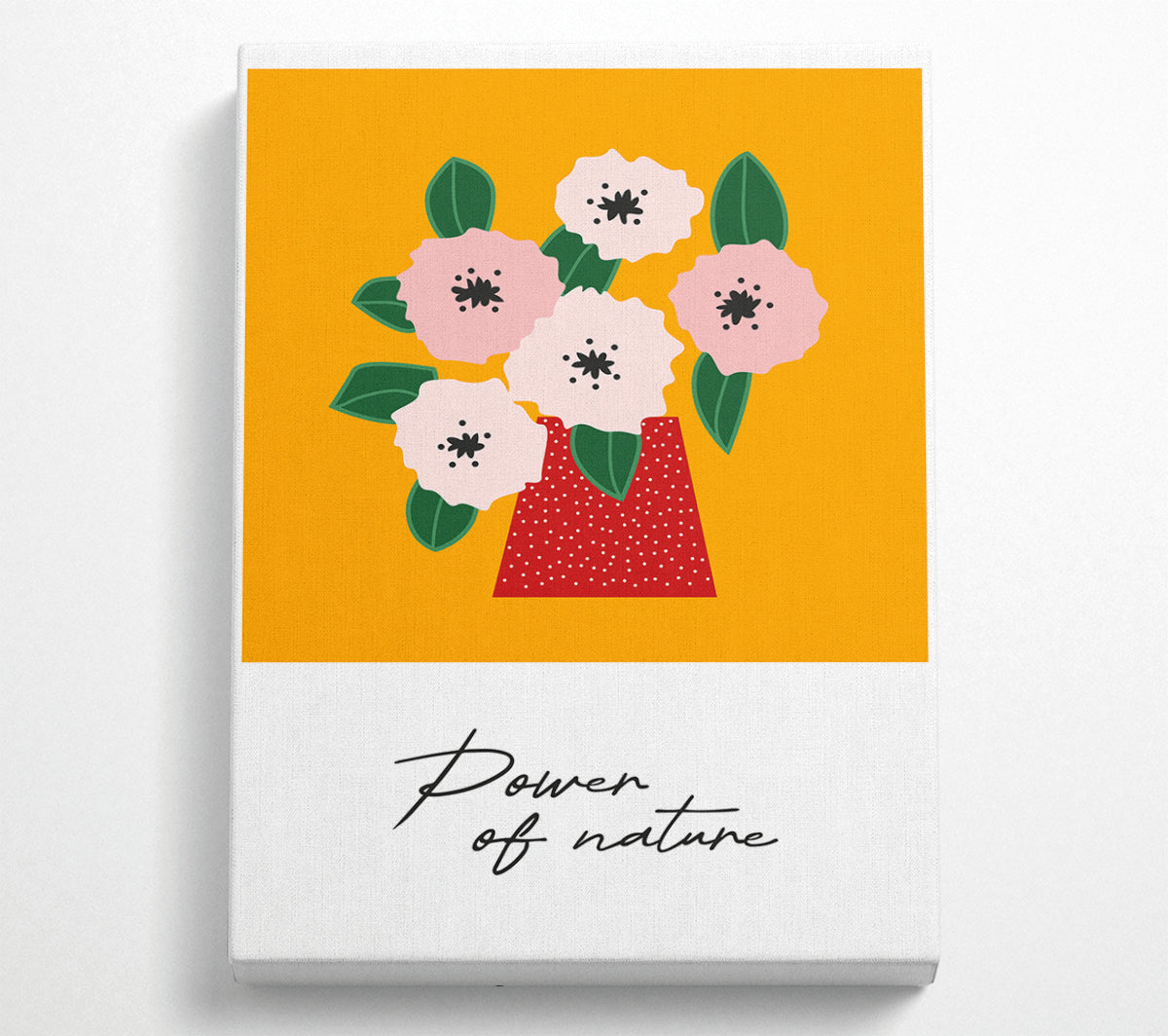 A beautiful canvas art piece titled 'Power Of Nature', showcasing vibrant natural scenery, mounted on a sturdy box frame, ready to hang.