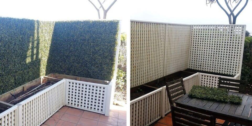 Premium Natural Buxus Artificial Hedge Panel, 1m x 1m, showcasing realistic green foliage for outdoor privacy and aesthetics.