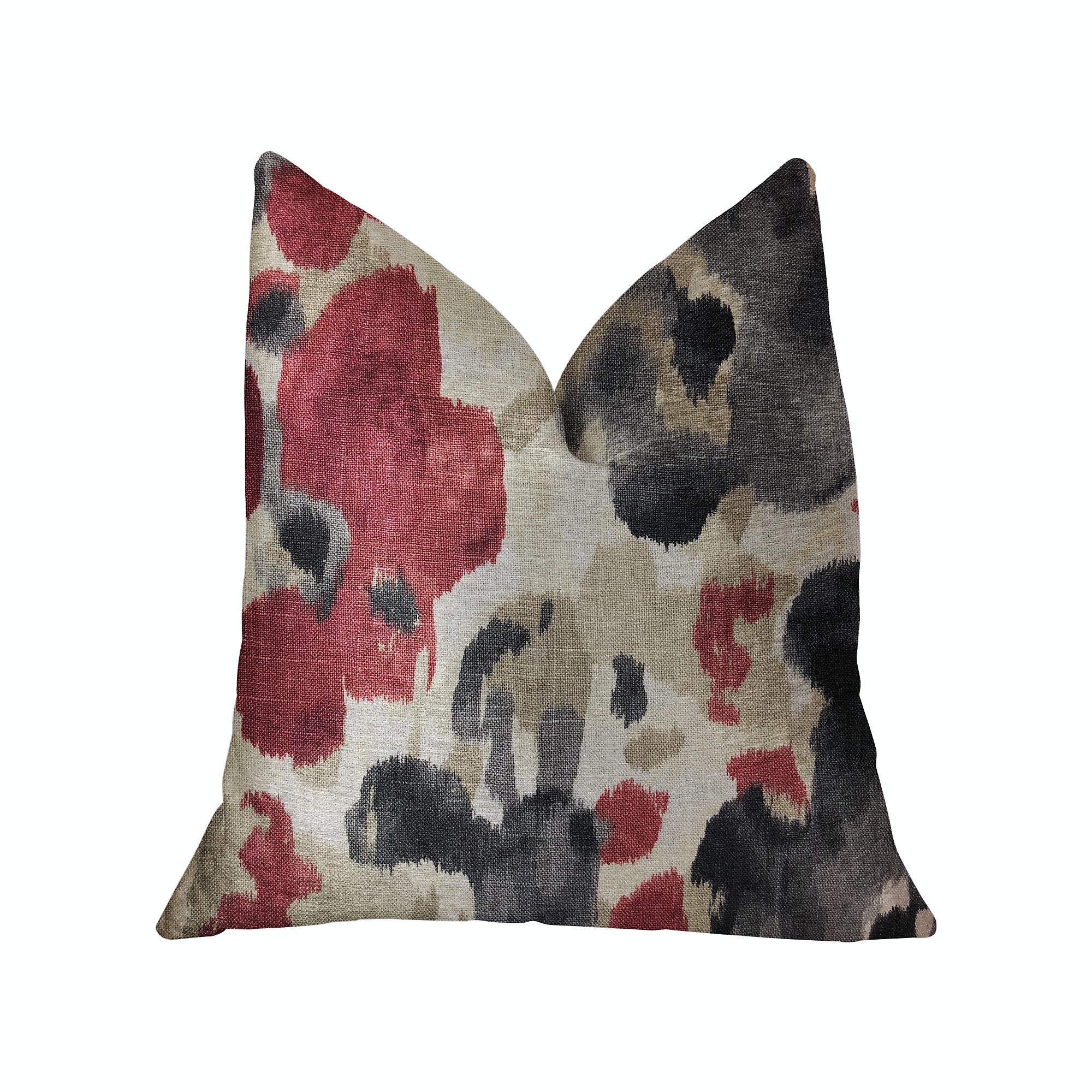Pretty Passion Multicolor Luxury Throw Pillow featuring a vibrant floral design, handmade in the USA with a soft linen-rayon blend.