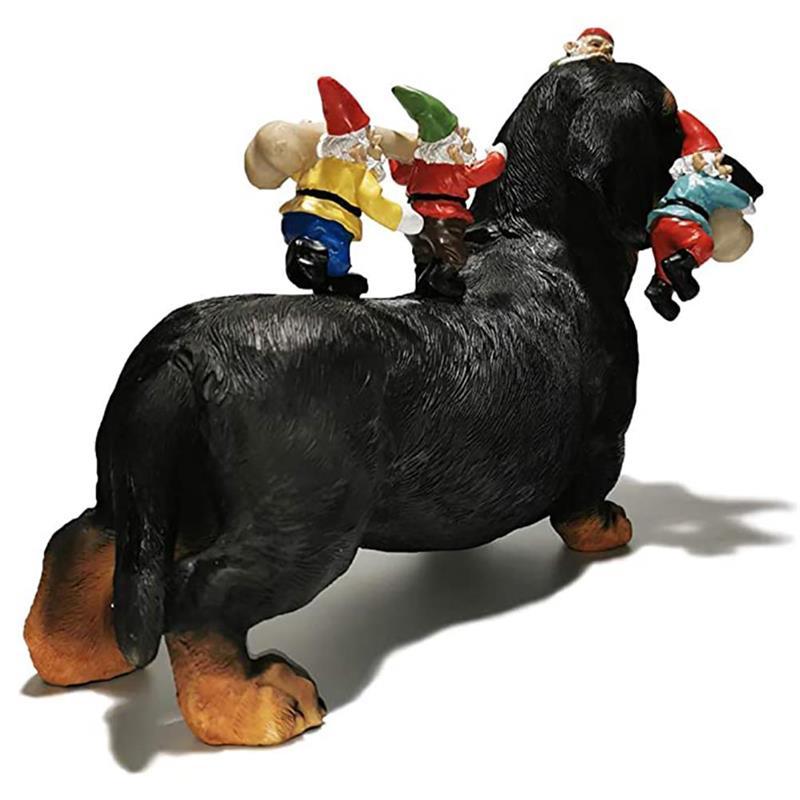 A charming handmade Puppy Dog Sculpture made of high-quality resin, featuring vibrant colors and intricate details, perfect for garden decor.