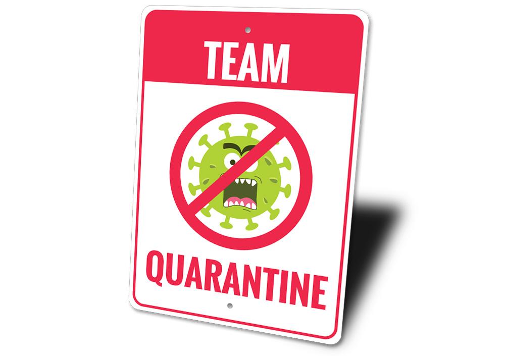 Customizable Quarantine Sign made from durable aluminum, featuring pre-drilled holes for easy mounting.