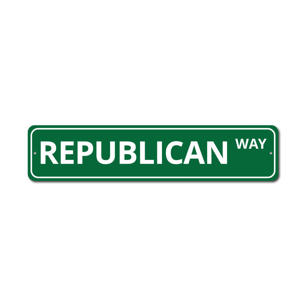 Customizable Republican sign made of durable aluminum, showcasing patriotic colors and designs, perfect for indoor or outdoor display.